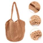 TINEASUR Geweven strandtas, strandtassen voor dames, draagtassen, geweven tas, draagtas voor dames, handtassen, stranddraagtas, handtassen, zomertassen, zomer