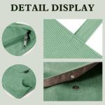 Tote Bag Dames Corduroy shopper tas dames grote schoudertas handtas dames met cosmeticatas voor winkelen, werken, reizen en school, lichtgroen