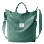 Dameshandtas, canvas, shopper, schoudertas, casual, groot, voor school, werk, dagelijks gebruik, winkelen, Lichtgroen-2