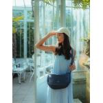 Mademoiselle.M M70 Half-Moon Bag Nubuk-Blue