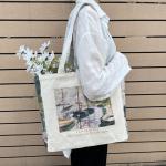 canvas draagtas esthetisch - draagtas met ritssluiting en binnenzak door schoudertassen voor dames winkelen, school