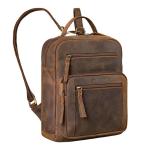 'Wilma' Elegante Rugzak Vrouwen Kleine Leren Rugzak Dames Leren Rugzak DIN A5 Vintage Handtas City Going Out Shopping Daypack Echt Leer, Kleur:vinto - bruin