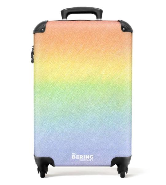 NoBoringSuitcases.com Kinderkoffer, hand, harde koffer met TSA-slot, jongens en meisjes, trolley, reiskoffer, draagtas, rolkoffer, klein of middelgroot, 37 regenboogkleuren, kinder