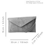 T106 Italiaanse clutch/avondtas van suède, rood, Small