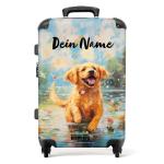 NoBoringSuitcases.com Kinderkoffer, handbagage, harde koffer met TSA-slot, jongens en meisjes, trolley, reiskoffer, draagtas, rolkoffer, klein of middelgroot, 32 Hond in Kleurrijk 