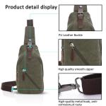 fandare Sling Bag met kopfhöreröffnung 9.7 inch iPad Studenten Party Outdoor multifunctioneel Schoudertas Dames/heren slijtvaste linnen, legergroen