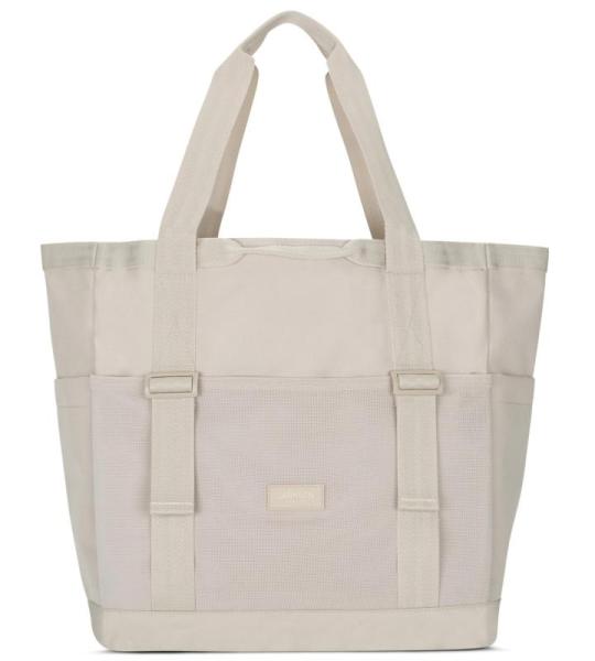 Smilla Strandtas met ritssluiting voor dames en heren, gezinsvakantie, sport, zwemmen, boodschappentas van gerecycled PET, waterafstotend, Zand, Eén maat