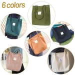 Corduroy tas damestas, corduroy schoudertas damesmode handtas damestas Casual stoffen tas voor dagelijks gebruik, kantoor, schoolreisjes en winkelen Modieuze strandtas Tote Bag, be