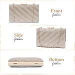 voor dames, zilver-gouden clutch voor vrouwen, bruiloft, sprankelende glitteravondtas, getextureerde feesthandtas, #2-Goud