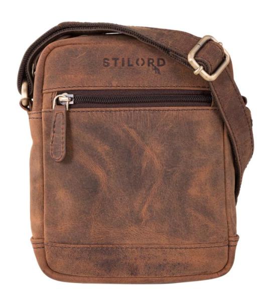 STILORD 'Björn' Kleine herentas van echt leer, schoudertas voor mannen, moderne crossbody tas voor vrije tijd, festival, stad, vintage tassen van leer, Colorado - bruin, Schoudert