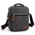 Foino Schoudertassen voor heren, handtas met veel zakken, schoudertas, grote capaciteit, zijtas, reistas, canvas, tablet, school, boekentas voor reizen