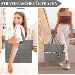 grote strandtas met ritssluiting, voor dames, waterdichte schoudertas, draagtas, shopper, ondoordringbaar voor zand, met ritssluiting, zwembad, fitness, familie-reistas