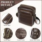 Leren schoudertas voor heren, vintage schoudertas, crossbody bag, messenger bags voor heren, zwart, A-bruin.
