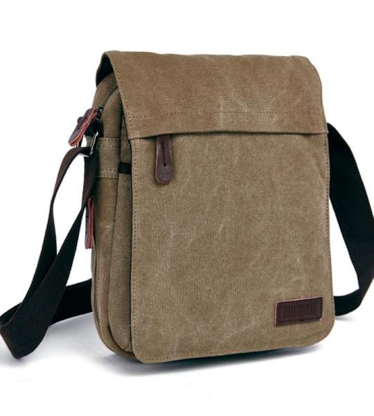 Outreo Heren-schoudertas, retro, schoudertas, vintage, aktetas, van canvas, boodschappentas, voor school, laptop, vrije tijd, beurs, handtas