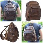 Hill Burry Rugzak voor dames | Elegant leer voor dames | Daypack lederen rugzak vintage stadsrugzak rugzak handtas | leren rugzak echt leer | wasleer daypacks donkerbruin, bruin