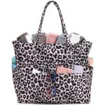 Grote strandtas voor dames, schoudertas, handtas, waterdicht, zanddicht met ritssluiting, voor zwembad, fitnessstudio, reizen, met zak voor natte spullen., luipaard