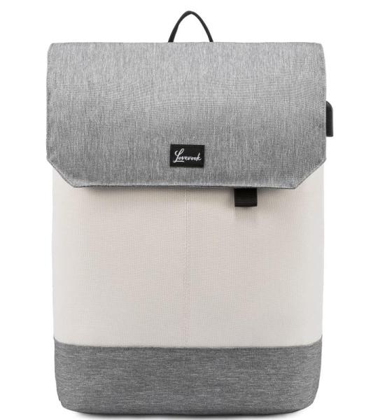 Elegante Damesrugzak, Waterdichte Daypack met 17,3" Laptopcompartiment, Anti-Theft Reisrugzak Geschikt voor Reizen, Universiteit, School en Kantoor, Beige Grijs