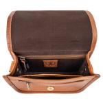 Vintage schoudertas Lisbon, kleine schoudertas van leer voor dames, bruin