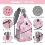 ZOMAKE Borstzak Sling Bag voor heren, diefstalbestendig, crossbody tas voor mannen en vrouwen, schoudertas voor outdoor, fietsen, reizen, wandelen