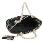 Grote strandtas waterafstotend met rits 58 x 38 x 18 cm bloemen en ananas
