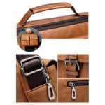 CHDWEY Umhängetaschen für Herren Mode Mens Messenger Bag Vintage Mann Tasche Pu. Leder Satchel Umhängetasche Männliche Crossbody Taschen Designer Große Handtasche(Black)
