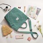 Dameshandtas, canvas, shopper, schoudertas, casual, groot, voor school, werk, dagelijks gebruik, winkelen, Lichtgroen-2