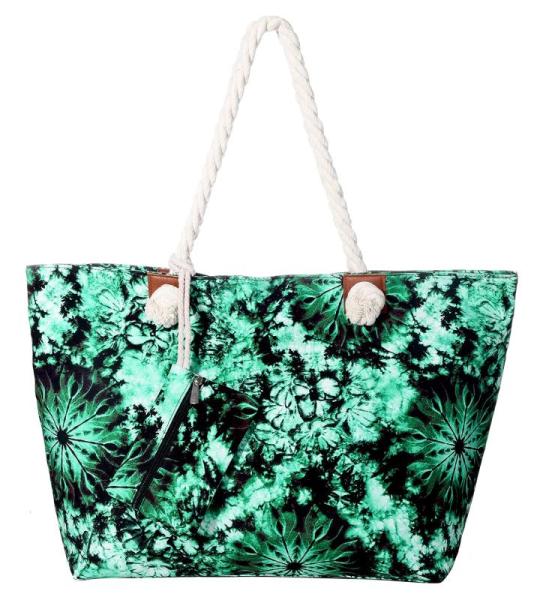 Grote waterafstotende strandtas met rits Hippie Style