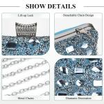 Strass avondtas dames clutch handtas diamant glinsterende schoudertas voor bruiloftsfeest portemonnee, F-blauw, Elegant