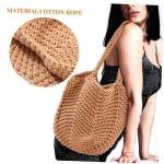 TINEASUR Geweven strandtas, strandtassen voor dames, draagtassen, geweven tas, draagtas voor dames, handtassen, stranddraagtas, handtassen, zomertassen, zomer