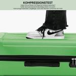 BEIBYE Koffer met harde schaal, trolley, rolkoffer, reiskoffer, veiligheid, cijferslot, dubbele wielen, ABS-materiaal, handbagage, 4 wielen, M-L-XL-set, olijfgroen, hardshell troll