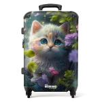 NoBoringSuitcases.com Kinderkoffer, handbagage, harde koffer met TSA-slot, jongens en meisjes, trolley, reiskoffer, draagtas, rolkoffer, klein of middelgroot, 22 kat in de natuur, 