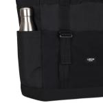 Smilla Strandtas met ritssluiting voor dames en heren, gezinsvakantie, sport, zwemmen, boodschappentas van gerecycled PET, waterafstotend, Zwart, Eén maat