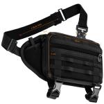 WHOS BAG Kleine praktische schoudertas met veel vakken, tactische rugzak voor heren, klein, borsttas, sling crossbody bag dames, design by Dominik theWHO, Zwart 2.0