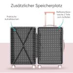 Voyagoux Koffer handbagage - harde koffer groot, TSA-slot, ABS, 4 x 360° wielen, robuust en lichtgewicht, roze goud