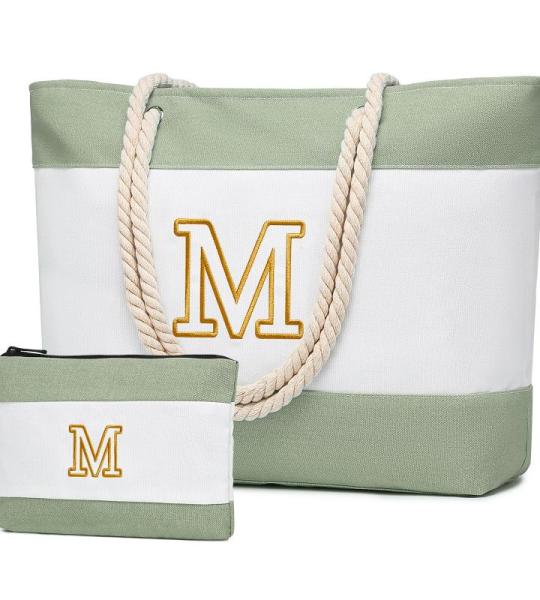 Tote Bag Strandtas voor dames, XXL, grote tas, shopper met ritssluiting, waterdichte boodschappentas, reistas, handtas, schoudertas, lichtgroen-A, XXL