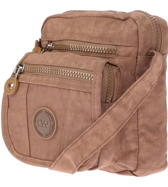 Christian Wippermann Kleine dames handtas crinkle nylon schoudertas tas