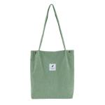 Schoudertas voor dames, grote corduroy tas, handtas, shopper, hengseltas voor universiteit, werk, meisjes, school, bruin, lichtgroen