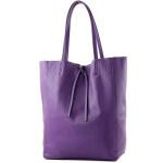 Modamoda T163 Shopper, tas, van leer, groot, met binnenvak, Large