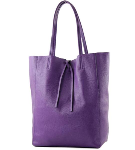 Modamoda T163 Shopper, tas, van leer, groot, met binnenvak, Large