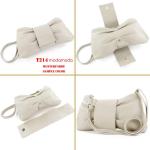 - T214 - Italiaanse schoudertas clutch leer klein, mosterdgeel, Small
