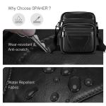 Grote Heren Lederen Handtas Schoudertas IPAD Zakelijke tas Cross Body Casual Sling Organizer Reistas met verstelbare schouderriem Zwart (Zwart 010)