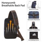 VARLIVOO Retro borstzak heren schoudertas reizen sling bag schoudertas 10,9 inch tablet schouder rugzak crossbody pack voor sport fietsen wandelen waterdicht canvas daypack, blauw,