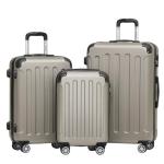 BEIBYE Reiskoffer met dubbele wieltjes, trolley, hard shell, maten XL-L-M, keuze uit 14 kleuren, beige