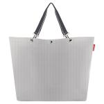Shopper XL herringbone grey – ruime boodschappentas en elegante handtas in één, van waterafstotend materiaal, Herringbone Grey, XL