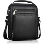 Hjkiopc Schoudertas heren schoudertas crossbody mobiele telefoon tas messenger bag herentas shulder bag lederen borstzak, zwart, Retro