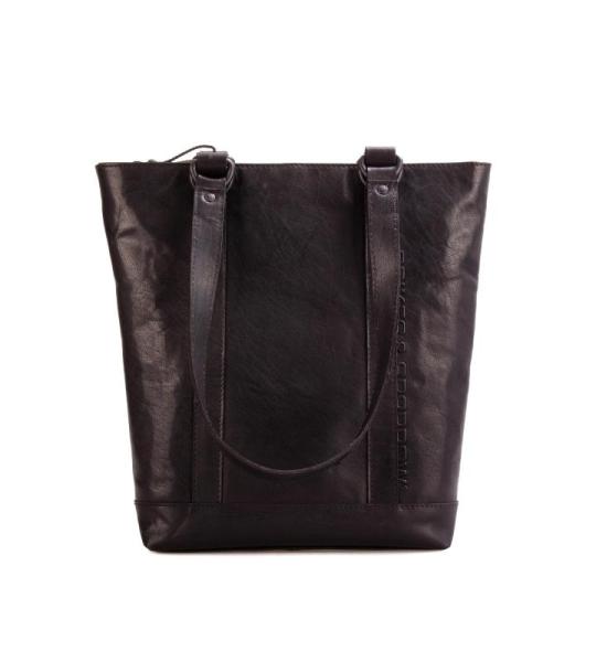 Leren Shopper Laramie, Zwart