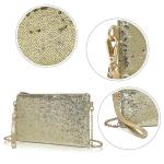 Dames fashion pailletten tas mini clutch kleine dames kettingtas schoudertas voor bruiloften, dates en verschillende gelegenheden, goud