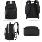 Rugzak voor Dames Kleine, Elegante Schoudertas Casual Dagrugzak 2 in 1 Waterdichte Handtas Dames Dagrugzak met USB-Oplaadpoort Moderne Stadsrugzak Rugzak Tas voor Dames Cadeau Zwar