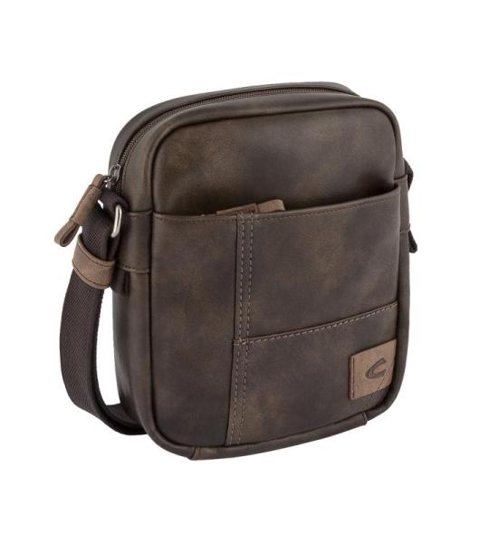 , Laos Schoudertas voor heren, bruin, 19x7x23 cm, Schoudertas