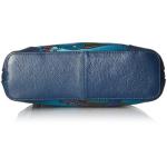 Anna by lederen kleine multi-compartiment rits rond organizer, Denim Paisley Bloemen, Eén maat